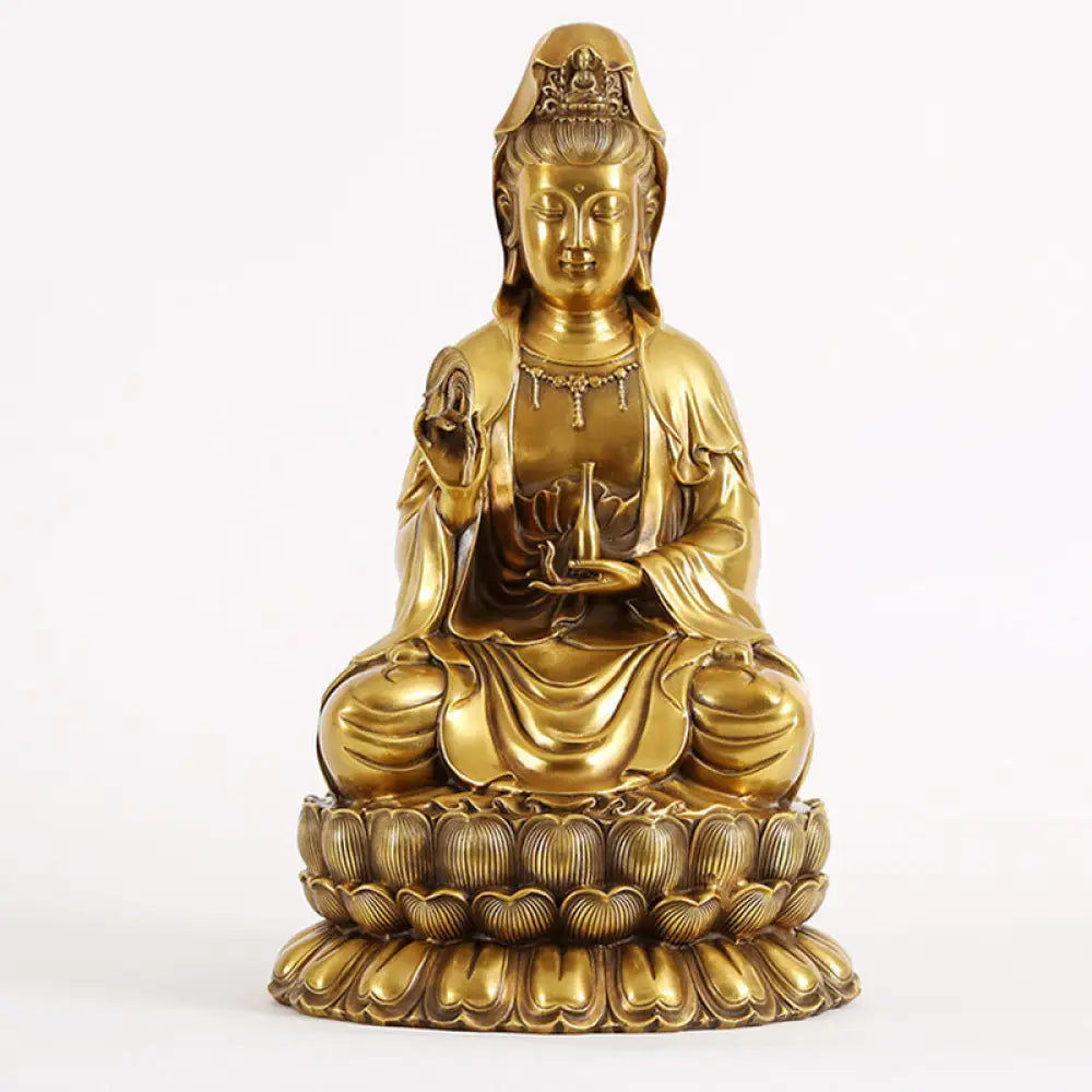 BWOOOH copper Kwan Yin statue - Kwan Yin Avalokitesvara Holding A W