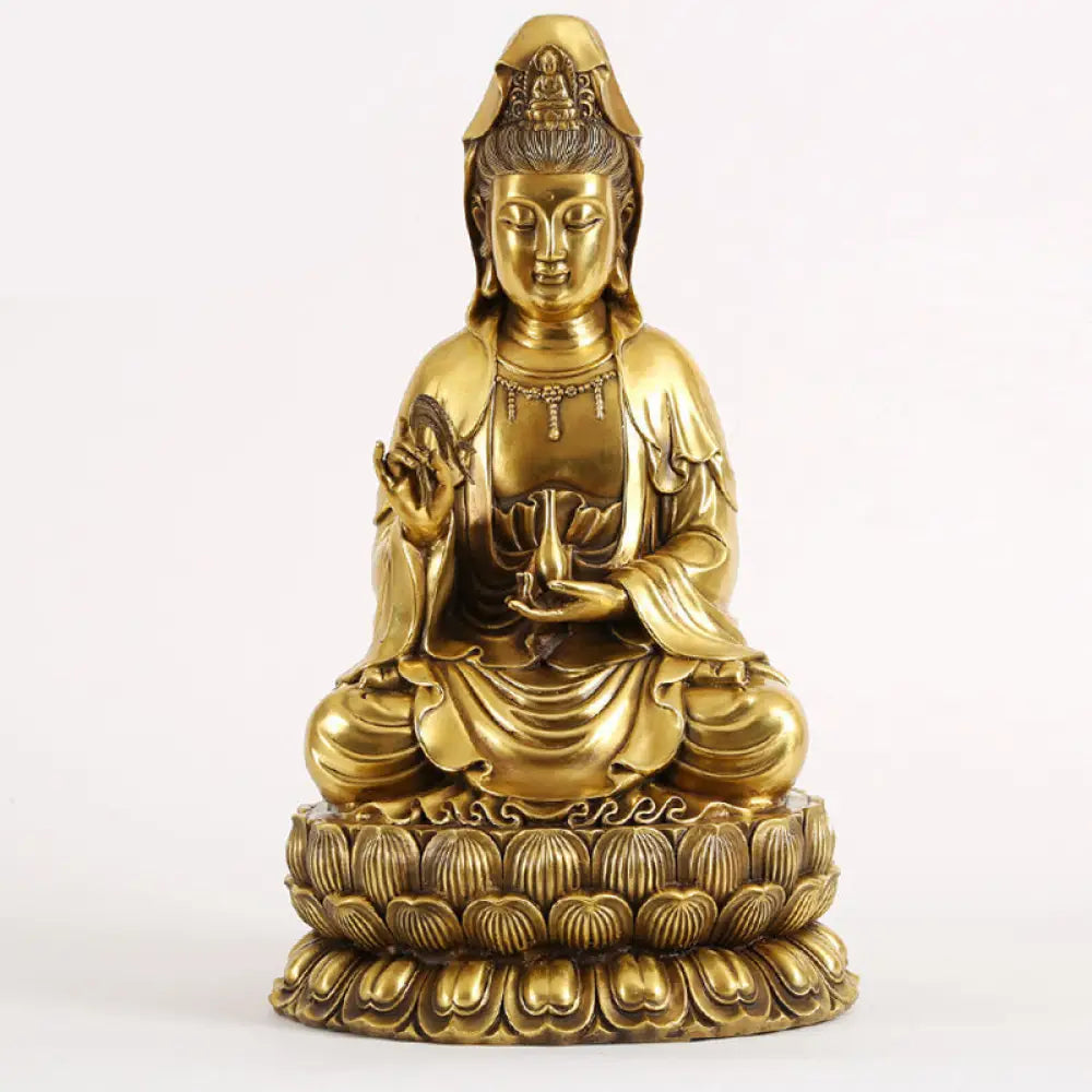 BWOOOH copper Kwan Yin statue - Kwan Yin Avalokitesvara Holding A W