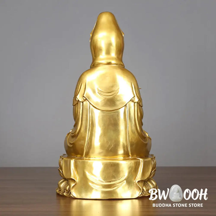 BWOOOH copper Kwan Yin statue - Kwan Yin Avalokitesvara Holding A W