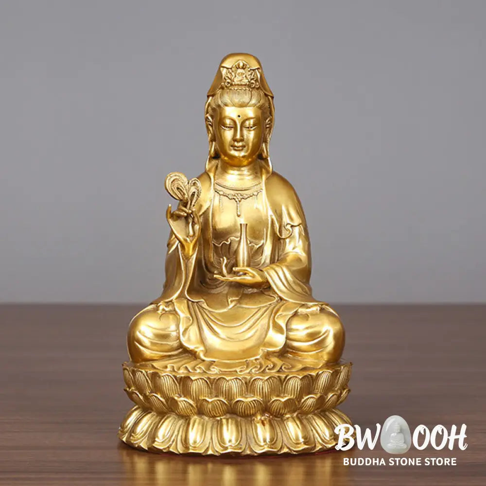 BWOOOH copper Kwan Yin statue - Kwan Yin Avalokitesvara Holding A W