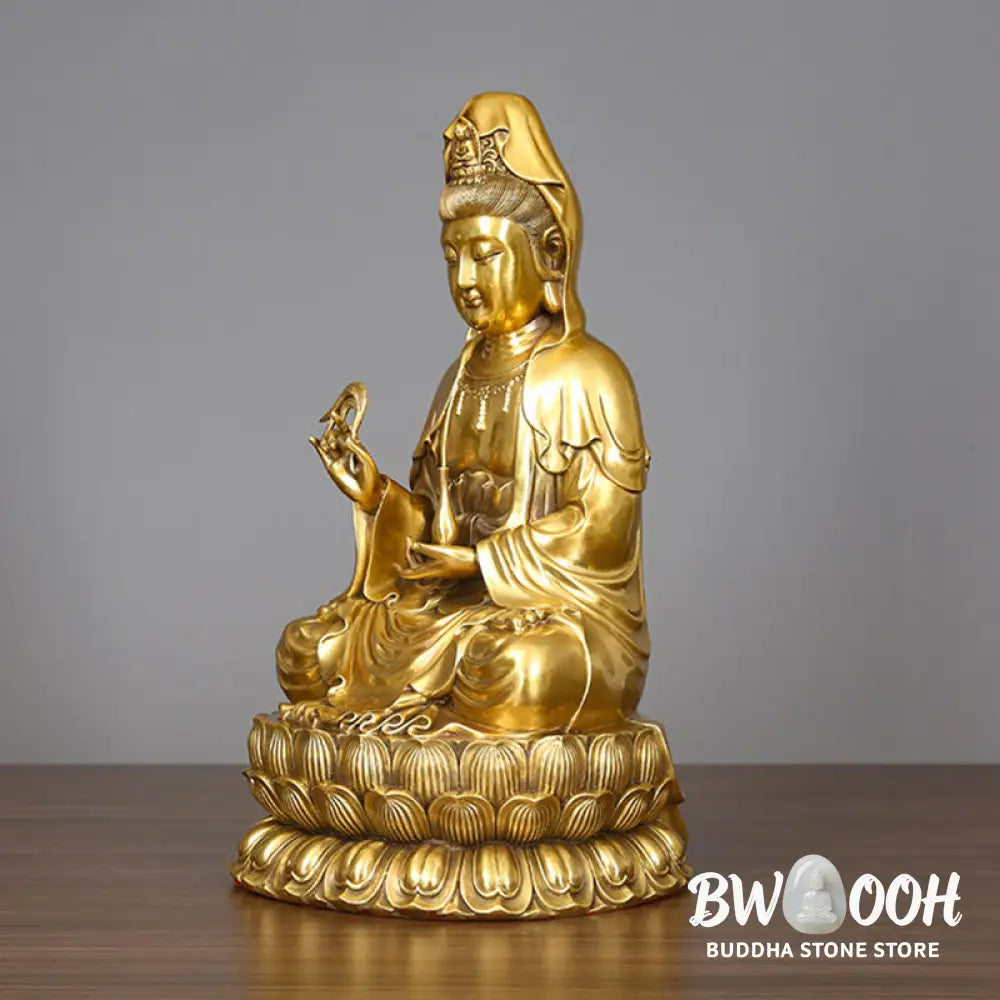 BWOOOH copper Kwan Yin statue - Kwan Yin Avalokitesvara Holding A W