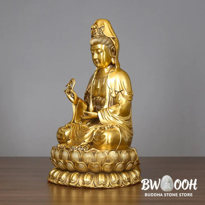 BWOOOH copper Kwan Yin statue - Kwan Yin Avalokitesvara Holding A W