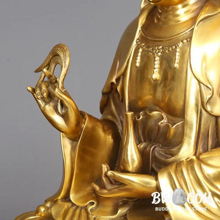 BWOOOH copper Kwan Yin statue - Kwan Yin Avalokitesvara Holding A W