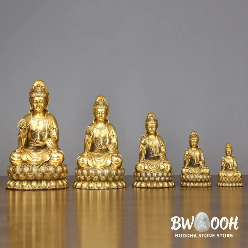 BWOOOH copper Kwan Yin statue - Kwan Yin Avalokitesvara Holding A W