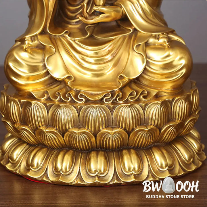 BWOOOH copper Kwan Yin statue - Kwan Yin Avalokitesvara Holding A W