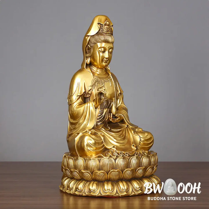 BWOOOH copper Kwan Yin statue - Kwan Yin Avalokitesvara Holding A W