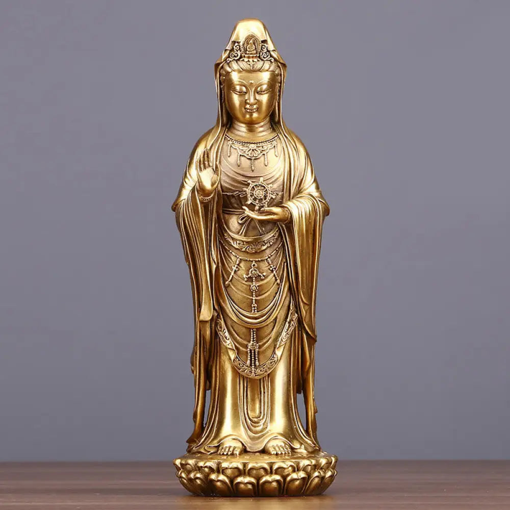 BWOOOH copper Kwan Yin statue - Kwan Yin Avalokitesvara Holding The