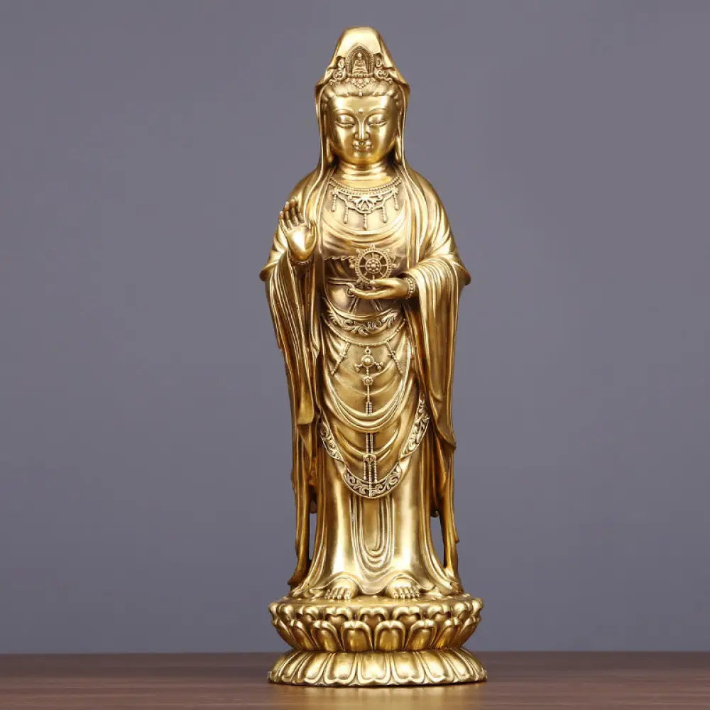 BWOOOH copper Kwan Yin statue - Kwan Yin Avalokitesvara Holding The