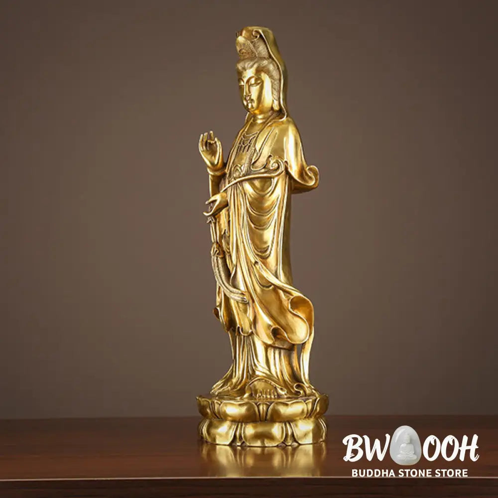 BWOOOH copper Kwan Yin statue - Kwan Yin Avalokitesvara Holding The