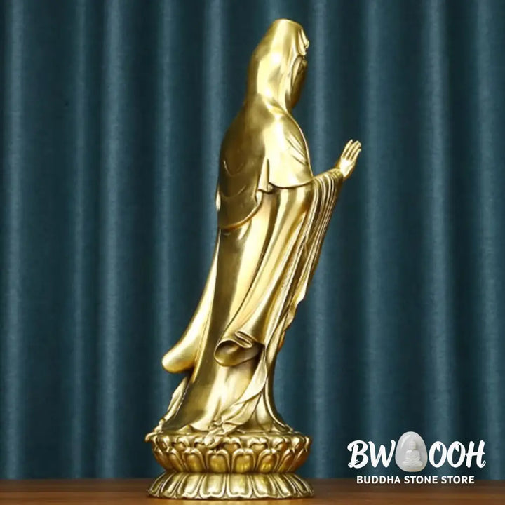 BWOOOH copper Kwan Yin statue - Kwan Yin Avalokitesvara Holding The