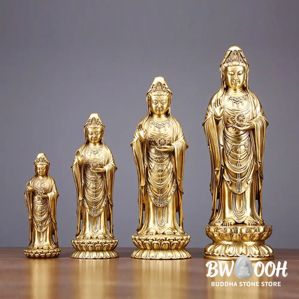 BWOOOH copper Kwan Yin statue - Kwan Yin Avalokitesvara Holding The