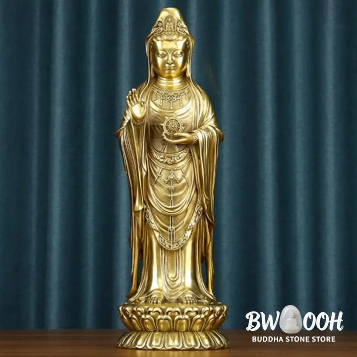 BWOOOH copper Kwan Yin statue - Kwan Yin Avalokitesvara Holding The