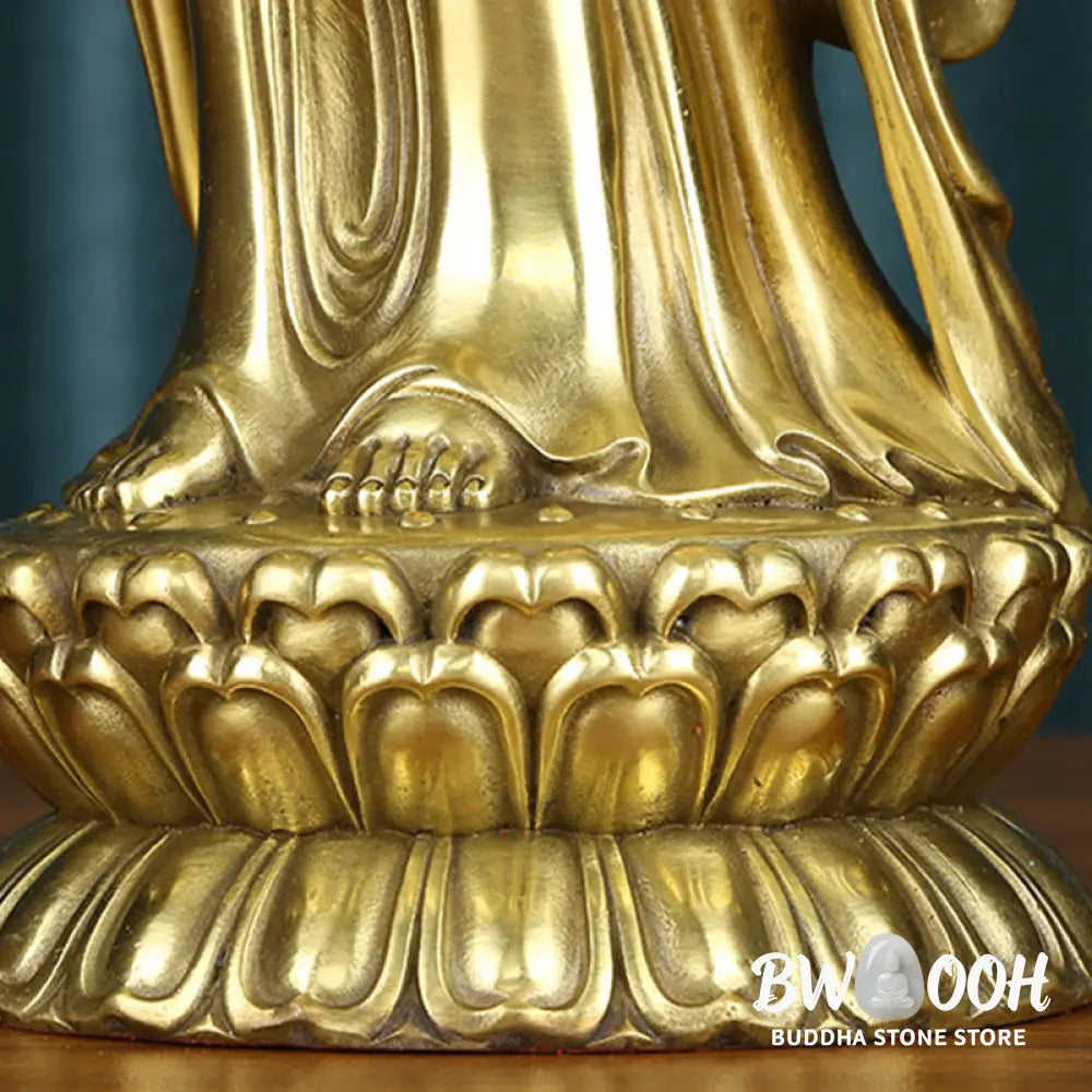 BWOOOH copper Kwan Yin statue - Kwan Yin Avalokitesvara Holding The