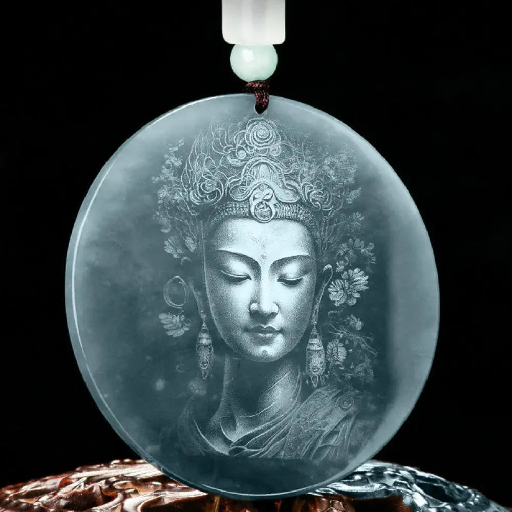 BWOOOH Kwan Yin Avalokitesvara Jade Abundance String Necklace Pendant