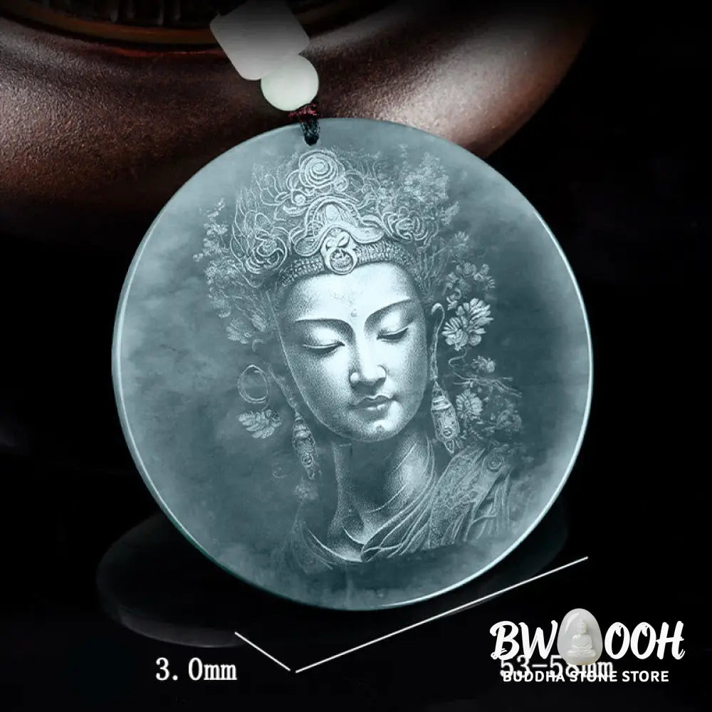Buddha Stones Kwan Yin Avalokitesvara Jade Abundance String Necklace Pendant - BWOOOH - Jade - Necklaces &amp; Pendants