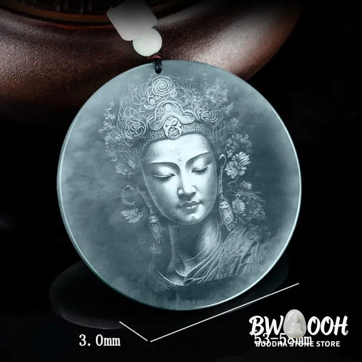 Buddha Stones Kwan Yin Avalokitesvara Jade Abundance String Necklace Pendant - BWOOOH - Jade - Necklaces &amp; Pendants