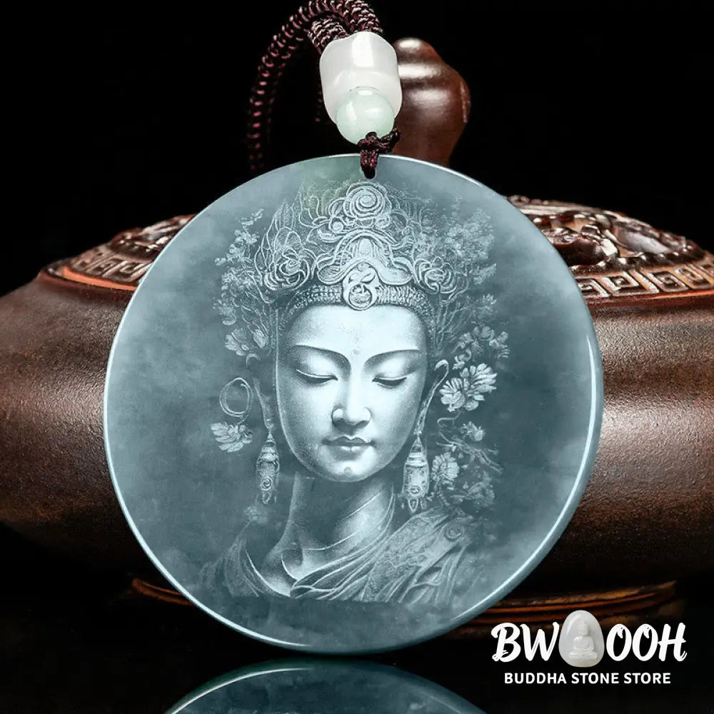 Buddha Stones Kwan Yin Avalokitesvara Jade Abundance String Necklace Pendant - BWOOOH - Jade - Necklaces & Pendants
