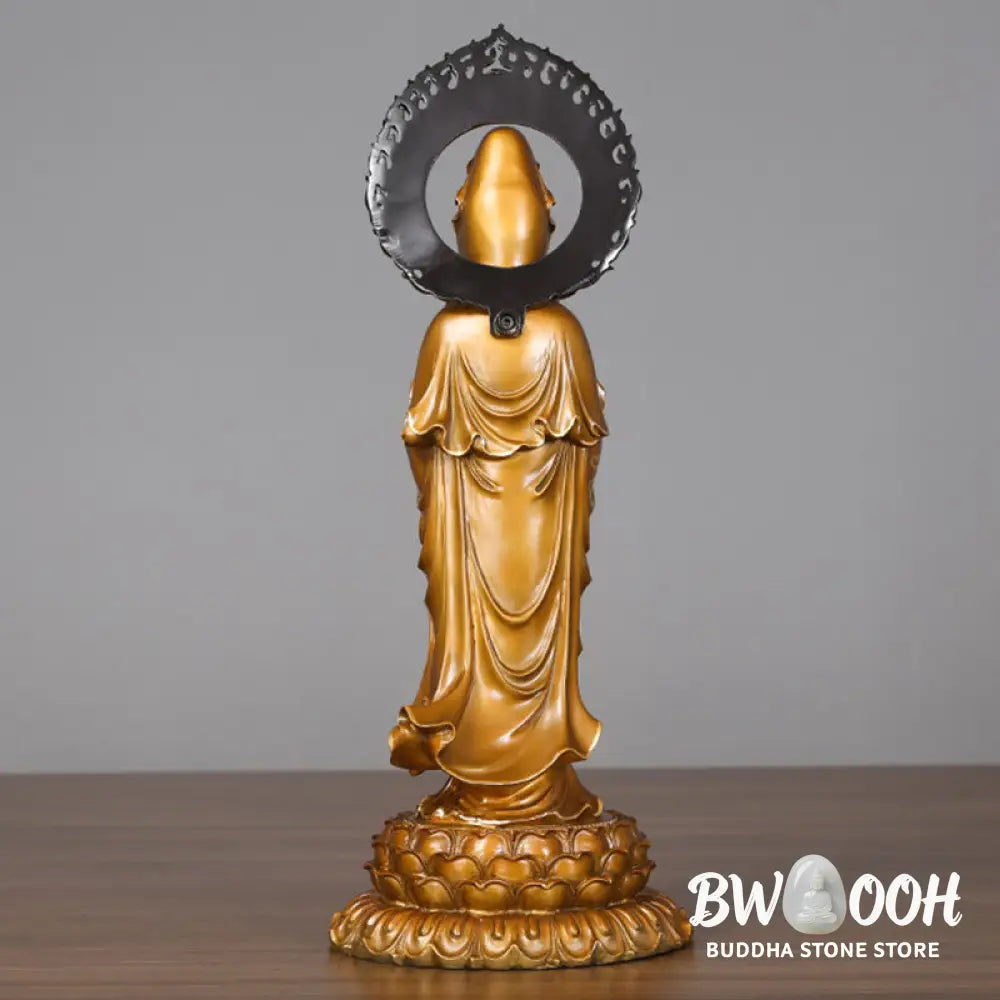 BWOOOH copper Kwan Yin statue - Kwan Yin Avalokitesvara Lotus Aura 