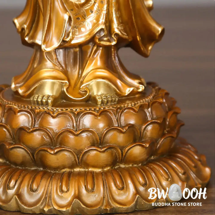 BWOOOH copper Kwan Yin statue - Kwan Yin Avalokitesvara Lotus Aura 