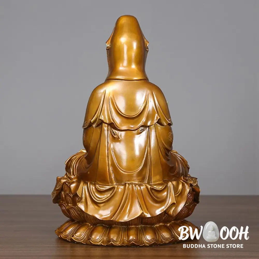 BWOOOH copper Kwan Yin statue - Kwan Yin Avalokitesvara Lotus Sitti