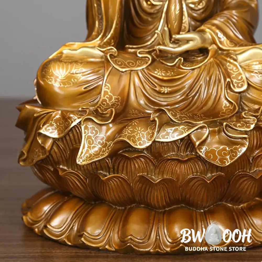 BWOOOH copper Kwan Yin statue - Kwan Yin Avalokitesvara Lotus Sitti