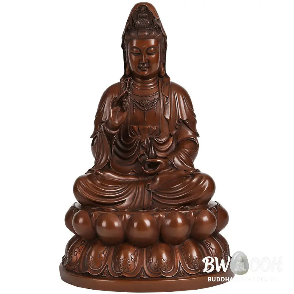 BWOOOH copper Kwan Yin statue - Kwan Yin Avalokitesvara Lotus Wealt