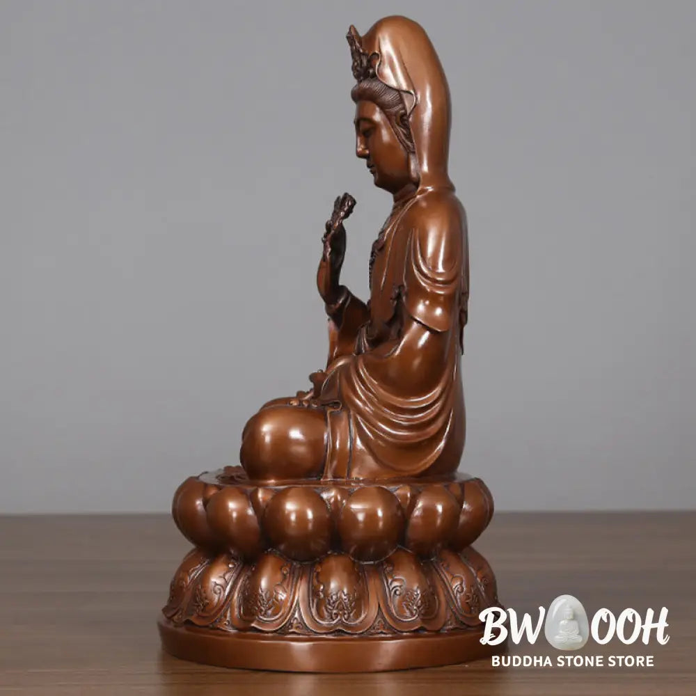 BWOOOH copper Kwan Yin statue - Kwan Yin Avalokitesvara Lotus Wealt