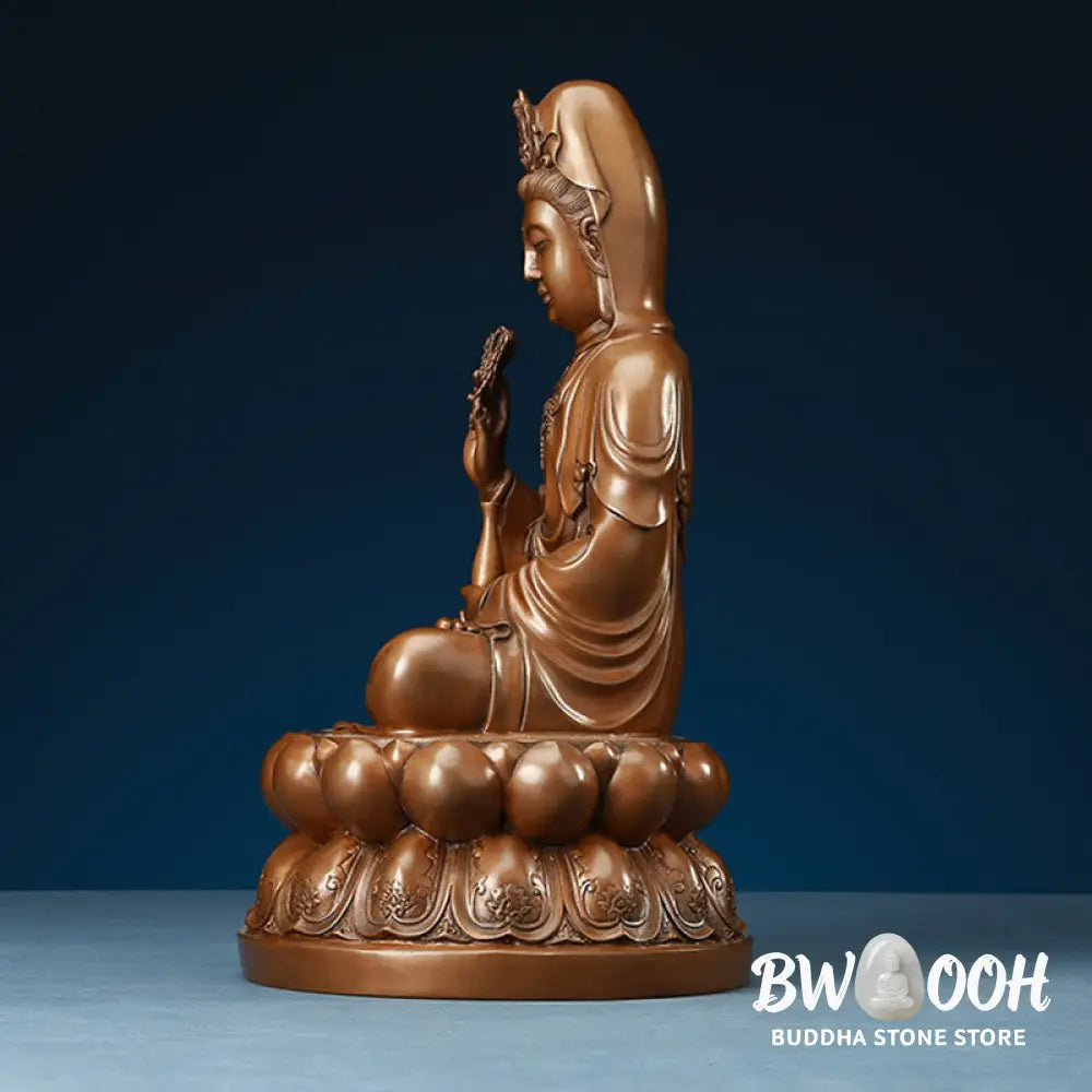 BWOOOH copper Kwan Yin statue - Kwan Yin Avalokitesvara Lotus Wealt