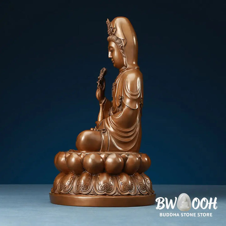 BWOOOH copper Kwan Yin statue - Kwan Yin Avalokitesvara Lotus Wealt