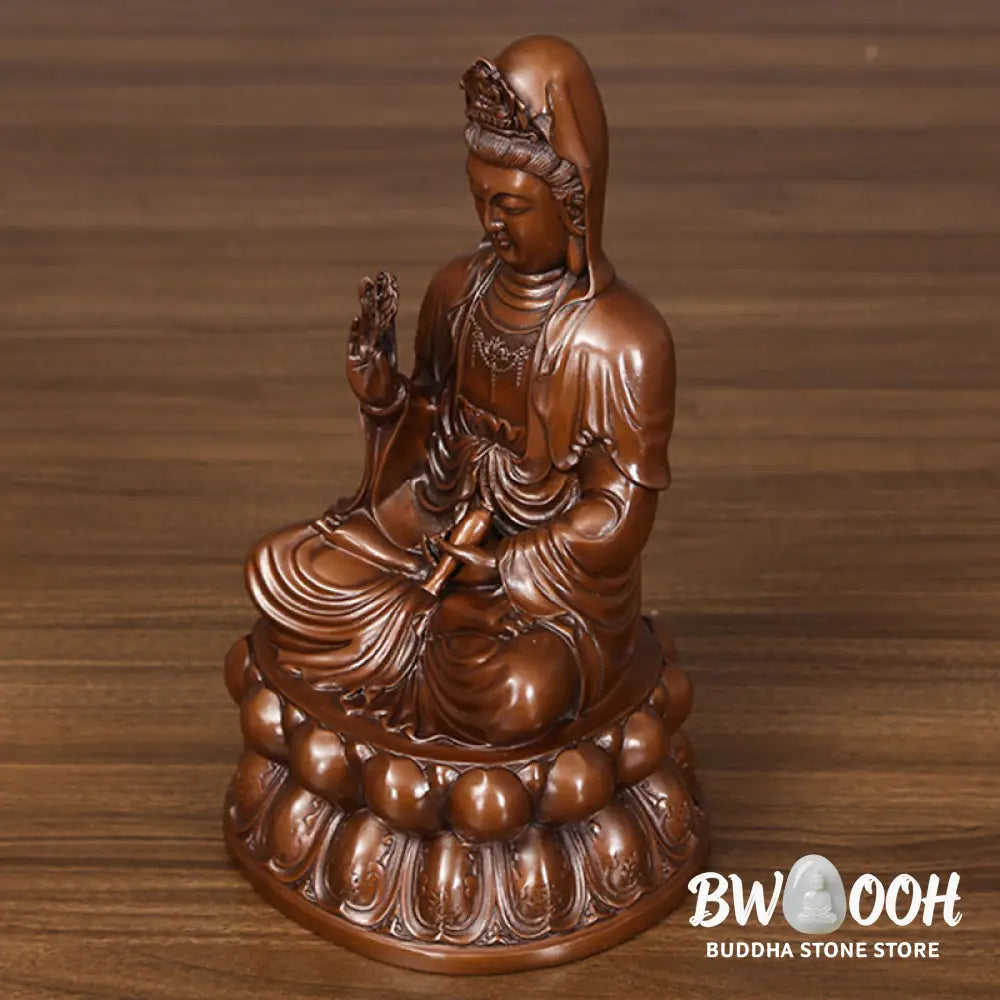 BWOOOH copper Kwan Yin statue - Kwan Yin Avalokitesvara Lotus Wealt