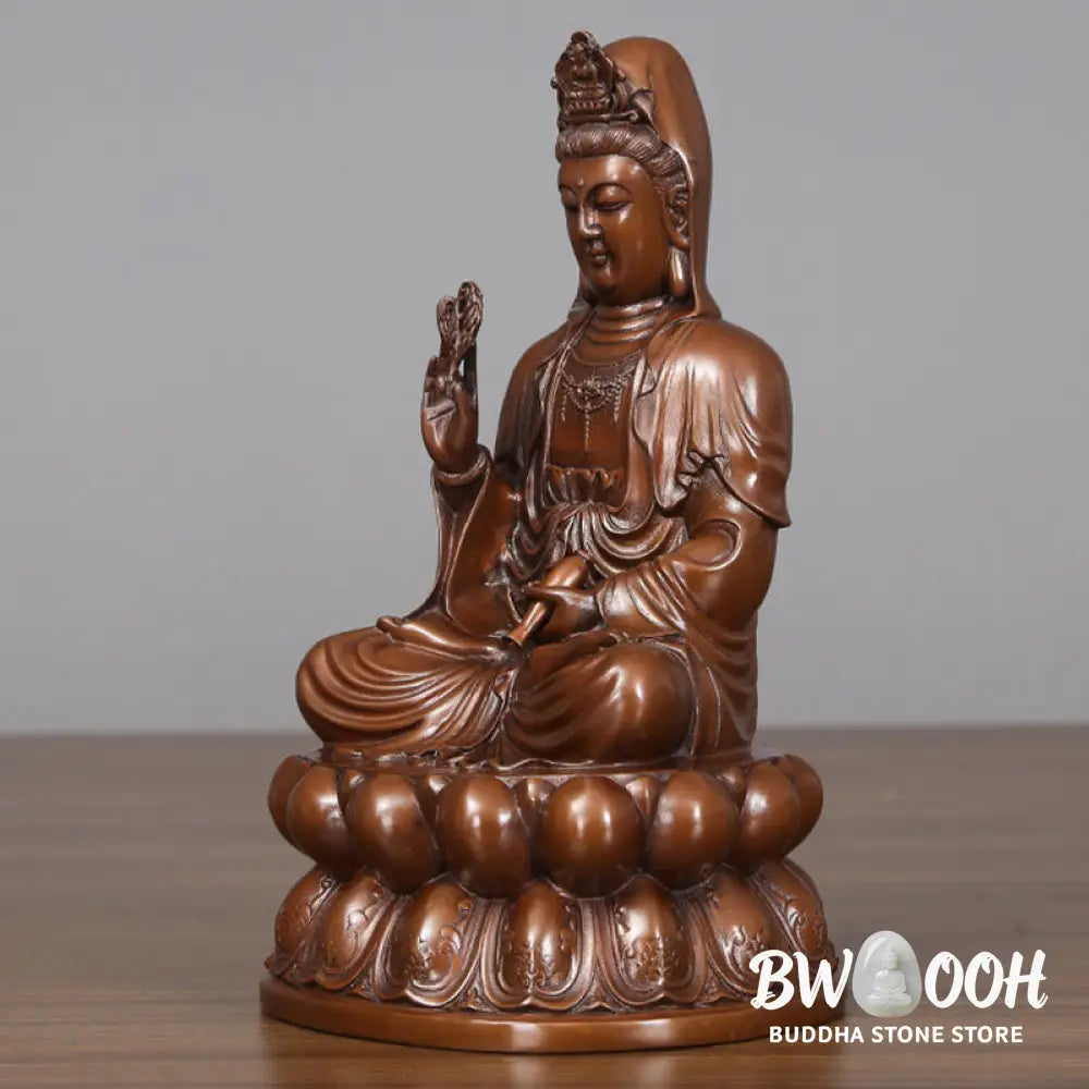 BWOOOH copper Kwan Yin statue - Kwan Yin Avalokitesvara Lotus Wealt