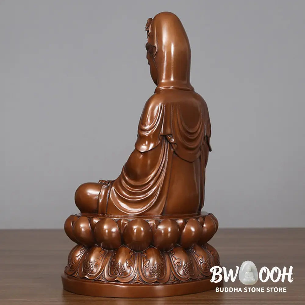 BWOOOH copper Kwan Yin statue - Kwan Yin Avalokitesvara Lotus Wealt