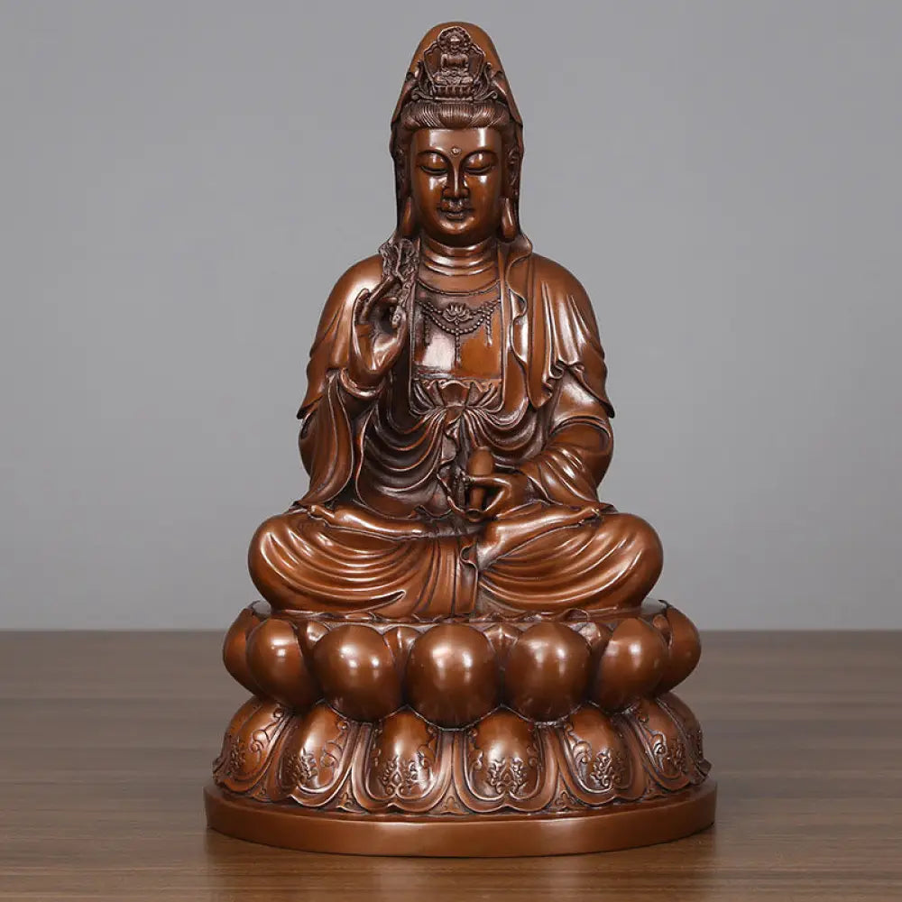 BWOOOH copper Kwan Yin statue - Kwan Yin Avalokitesvara Lotus Wealt