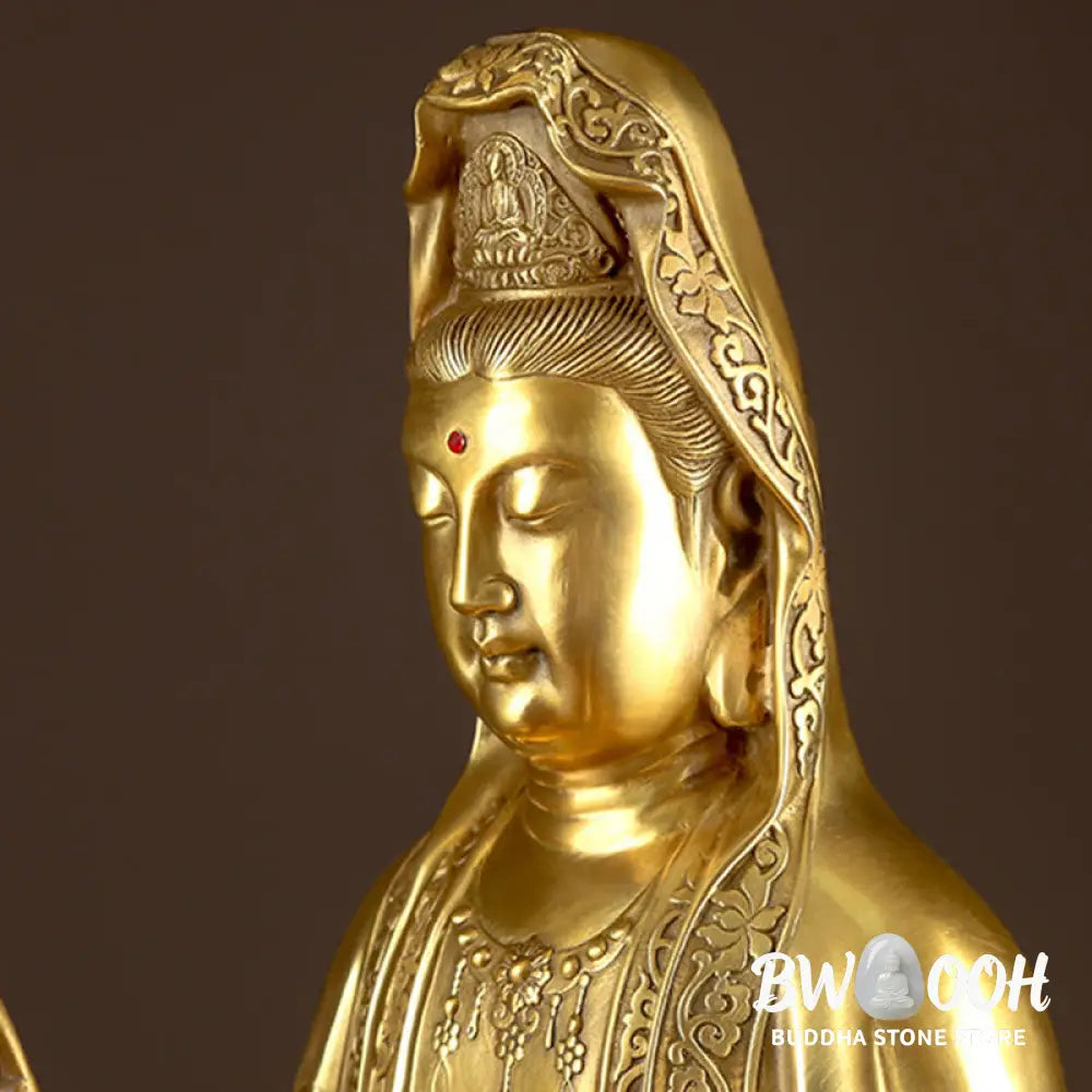 BWOOOH copper Kwan Yin statue - Kwan Yin Avalokitesvara Wealth Bras