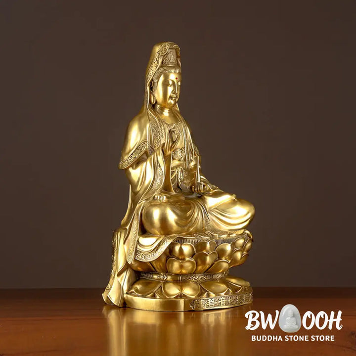 BWOOOH copper Kwan Yin statue - Kwan Yin Avalokitesvara Wealth Bras