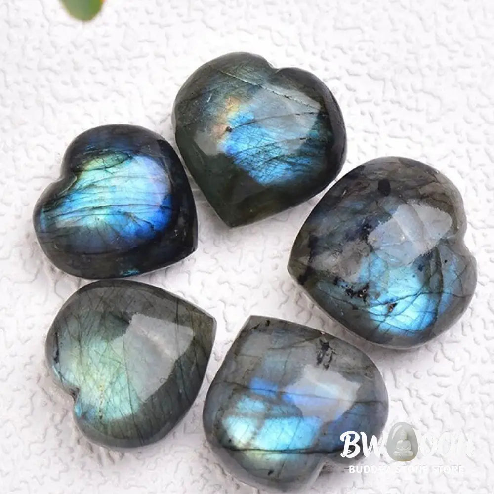Buddha Stones Labradorite Love Heart Support Necklace Pendant - BWOOOH - Labradorite - Necklaces &amp; Pendants