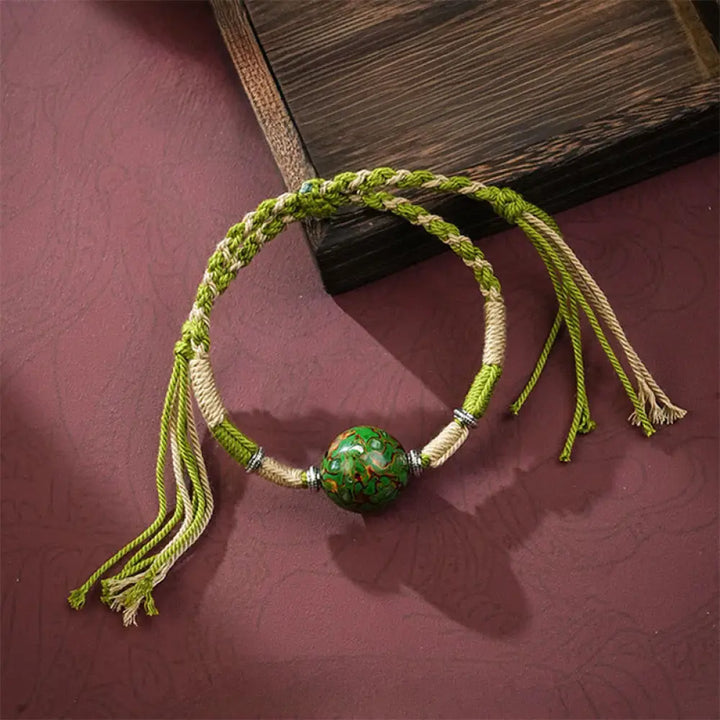 BWOOOH Lacquer Craft Bead Multicolored Braided String Bra