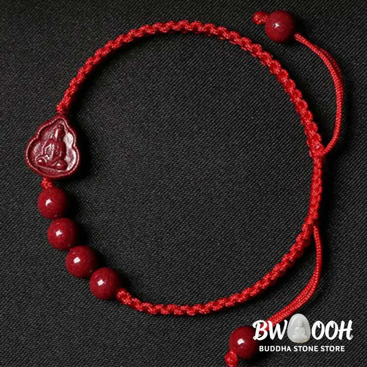 Buddha Stones Laughing Buddha Avalokitesvara Cinnabar Blessing String Bracelet - BWOOOH - Bracelet