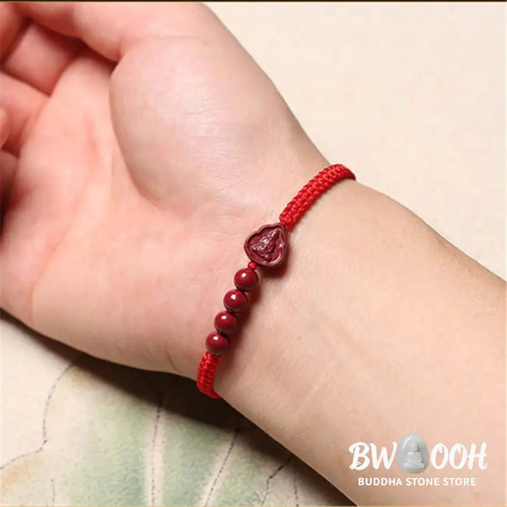 Buddha Stones Laughing Buddha Avalokitesvara Cinnabar Blessing String Bracelet - BWOOOH - Bracelet