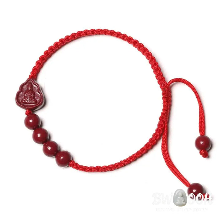 Buddha Stones Laughing Buddha Avalokitesvara Cinnabar Blessing String Bracelet - BWOOOH - Bracelet