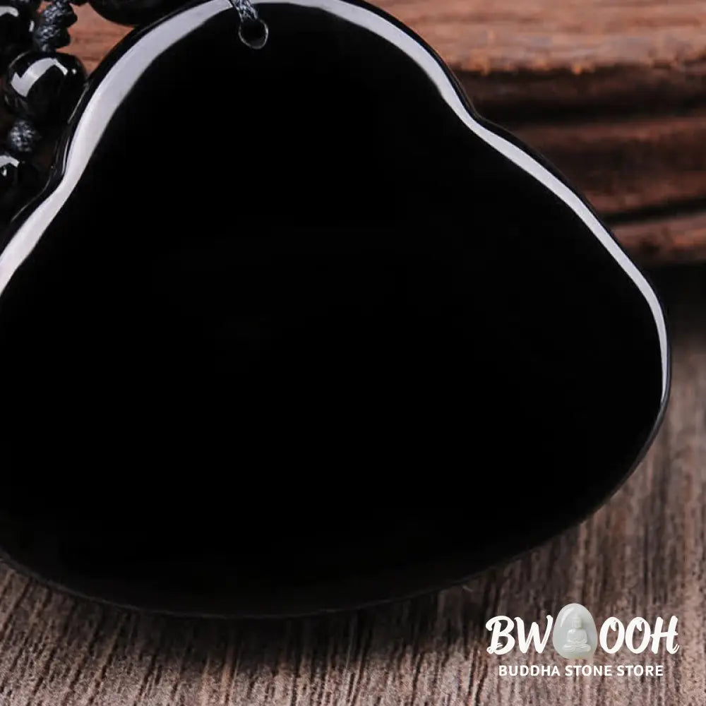 Buddha Stones Laughing Buddha Black Obsidian Transformation Pendant Necklace - BWOOOH - Black Obsidian - Necklaces &amp;