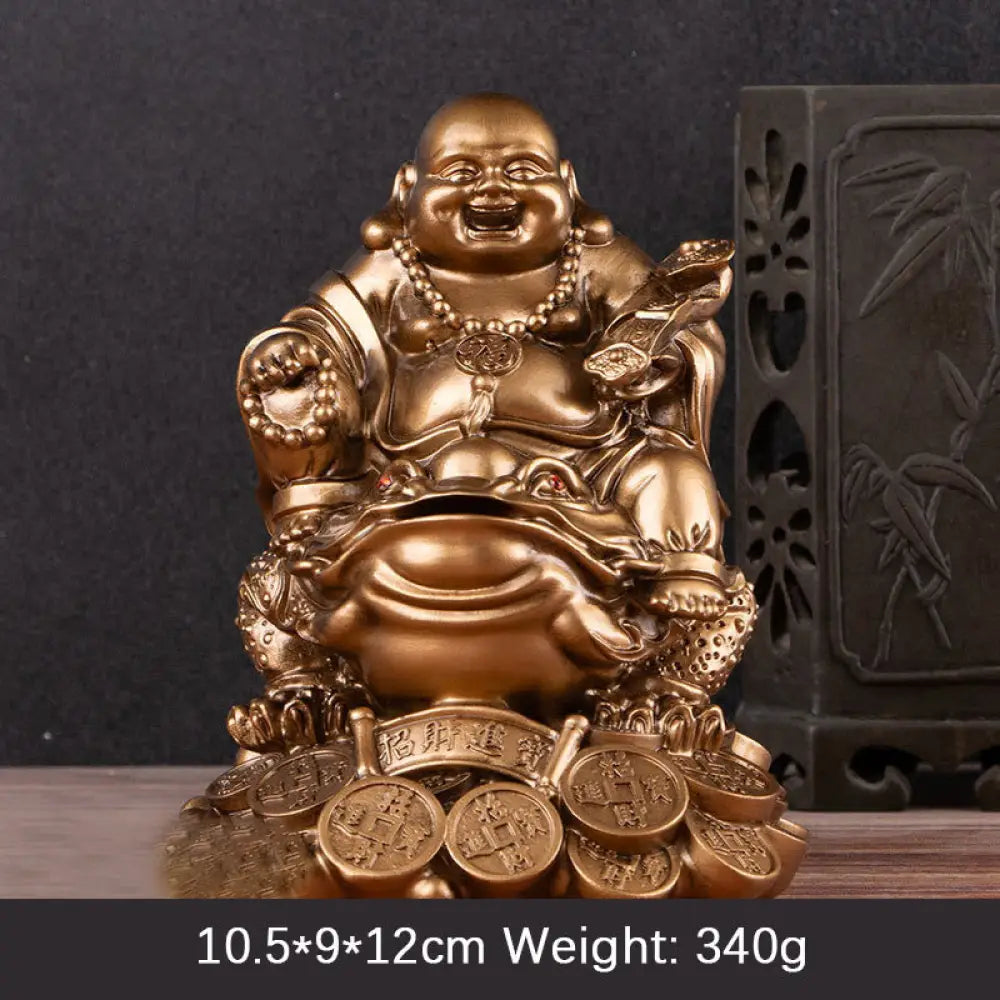 BWOOOH copper Buddha statue - Laughing Buddha Feng Shui Frog Toad