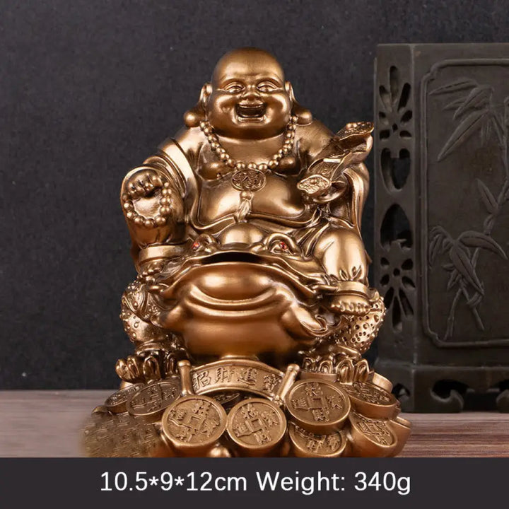BWOOOH copper Buddha statue - Laughing Buddha Feng Shui Frog Toad