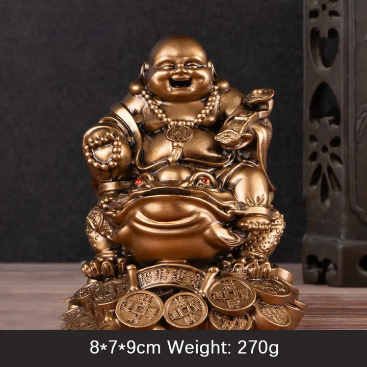 BWOOOH copper Buddha statue - Laughing Buddha Feng Shui Frog Toad