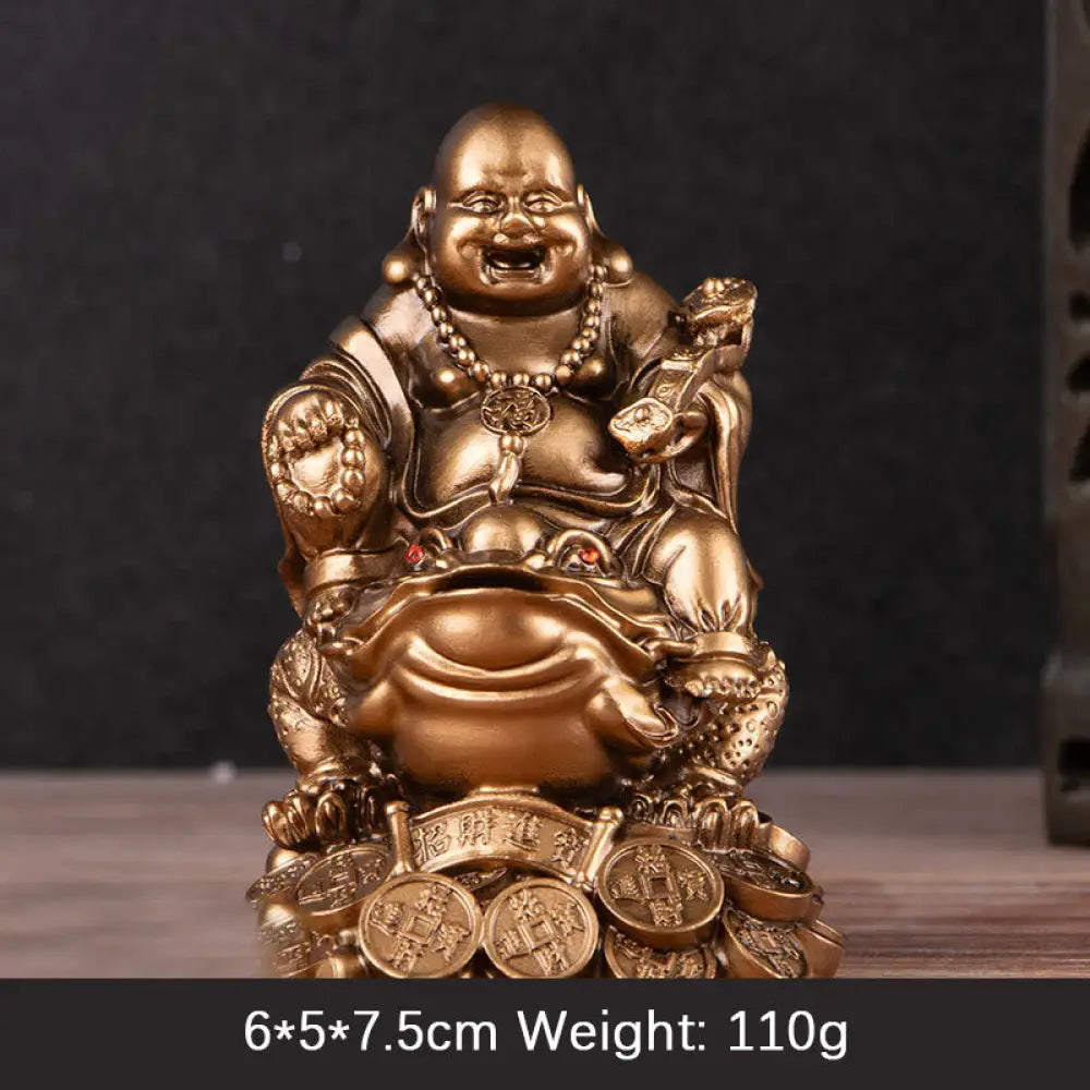 BWOOOH copper Buddha statue - Laughing Buddha Feng Shui Frog Toad