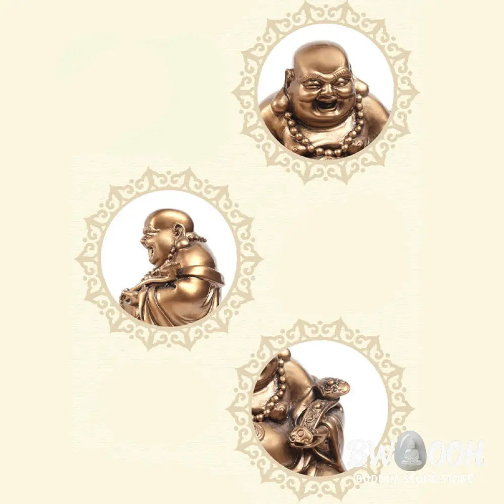 BWOOOH copper Buddha statue - Laughing Buddha Feng Shui Frog Toad