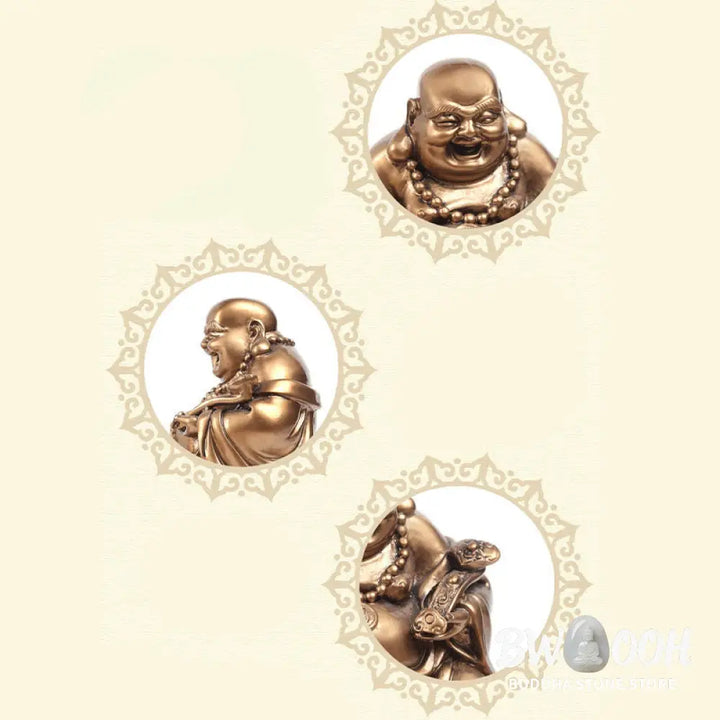 BWOOOH copper Buddha statue - Laughing Buddha Feng Shui Frog Toad