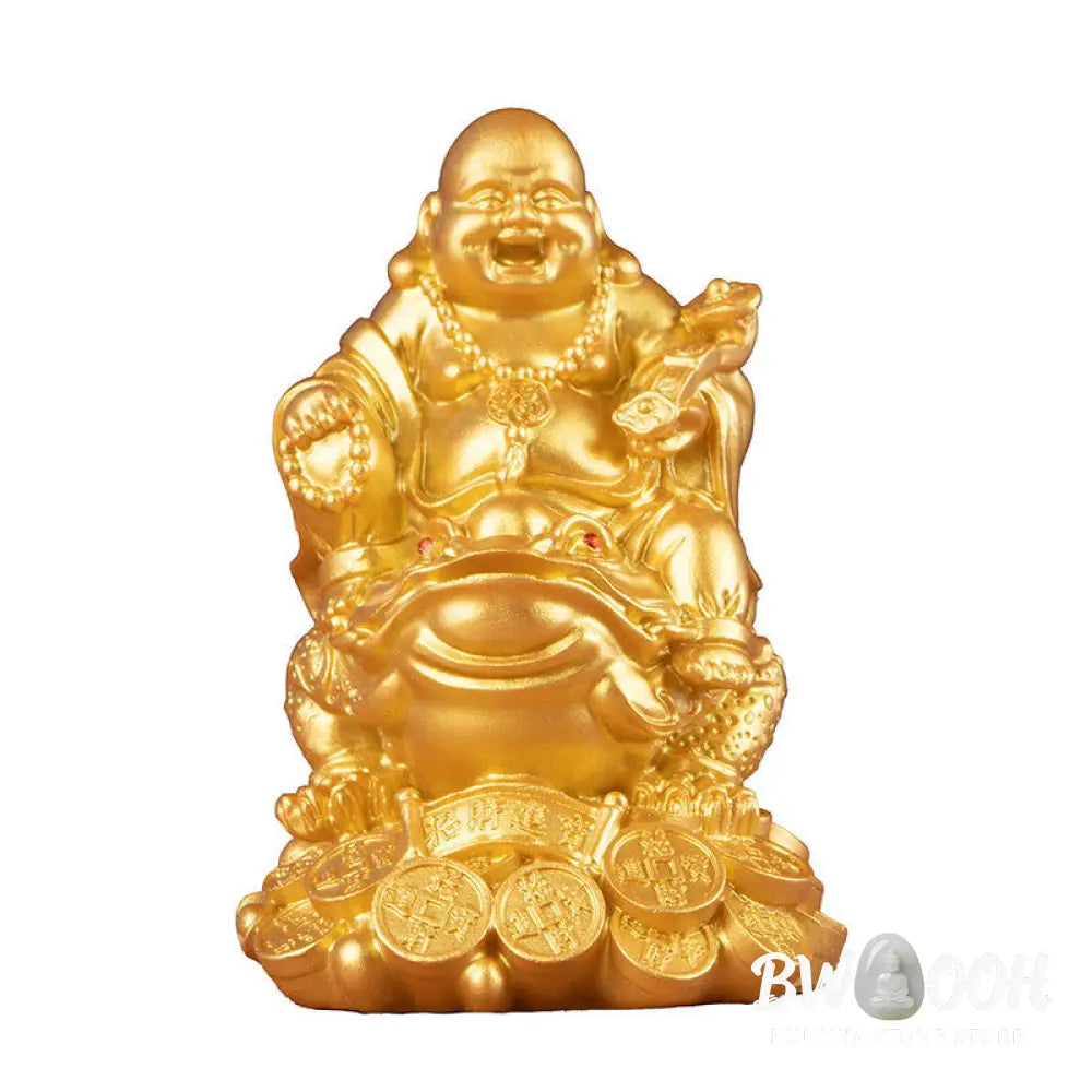 BWOOOH copper Buddha statue - Laughing Buddha Feng Shui Frog Toad