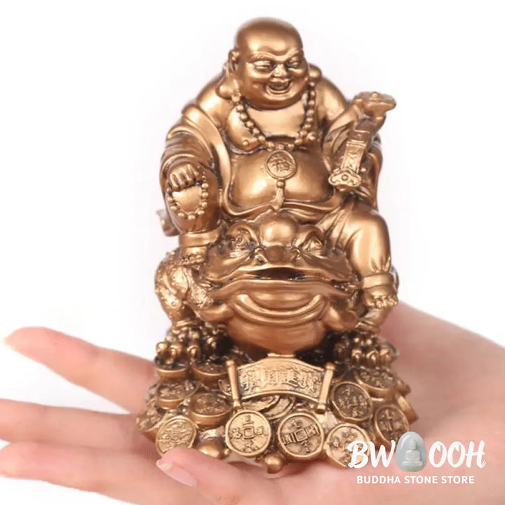 BWOOOH copper Buddha statue - Laughing Buddha Feng Shui Frog Toad