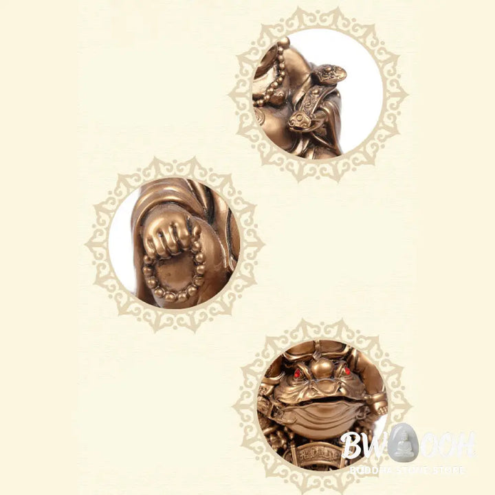 BWOOOH copper Buddha statue - Laughing Buddha Feng Shui Frog Toad